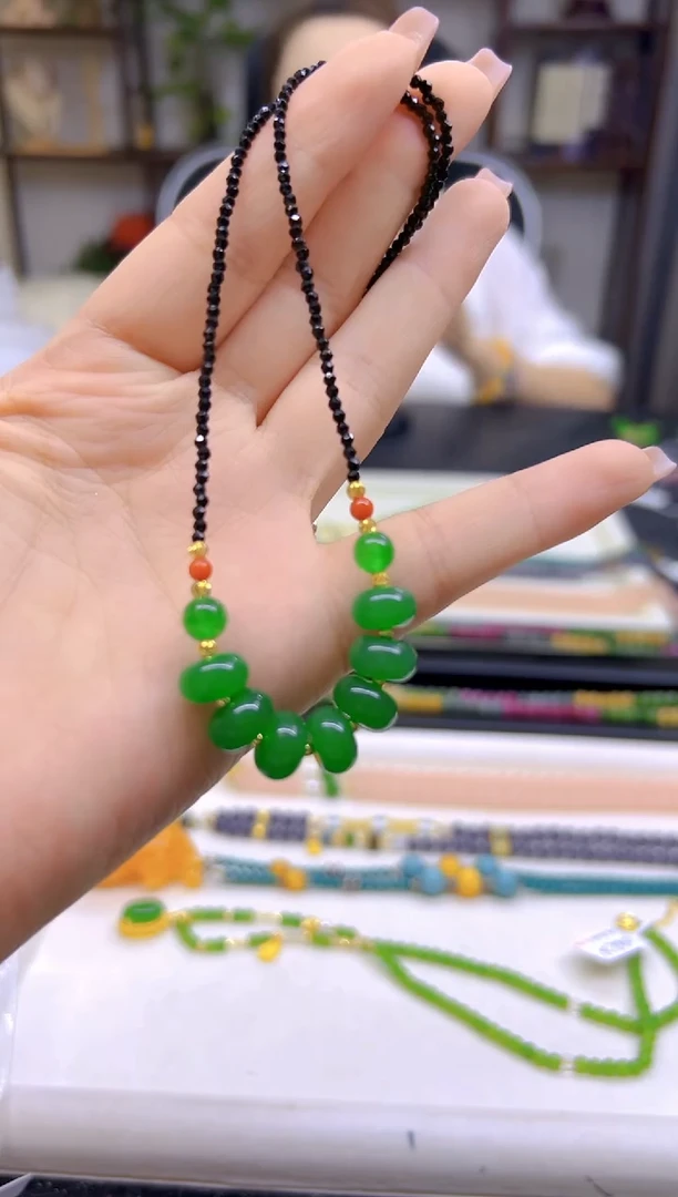 翡翠未镶嵌颈饰DIY款X365