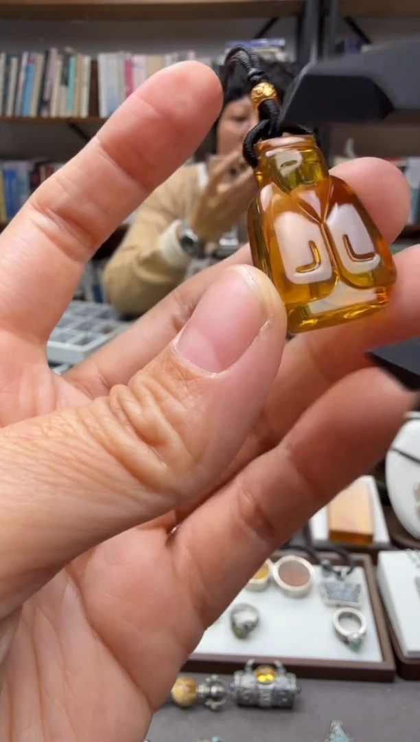 琥珀颈饰未镶嵌手机挂