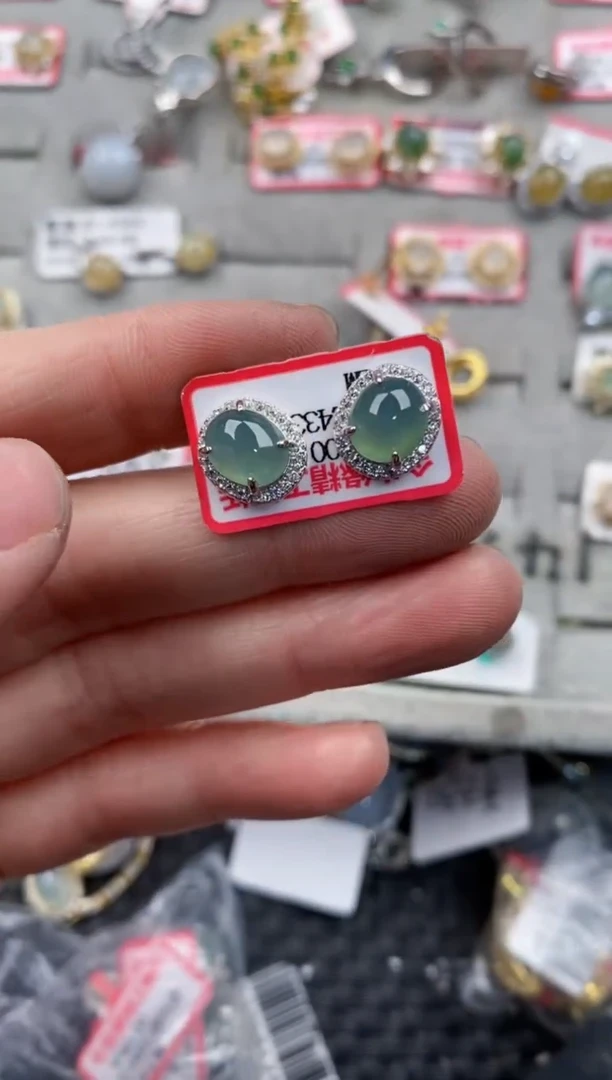 银S925镶嵌戒指翡翠1010---6