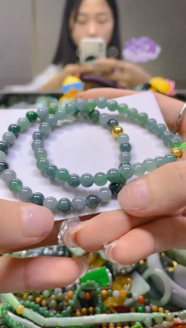 翡翠未镶嵌颈饰5MM/F/翡翠A货，一件也是批发价