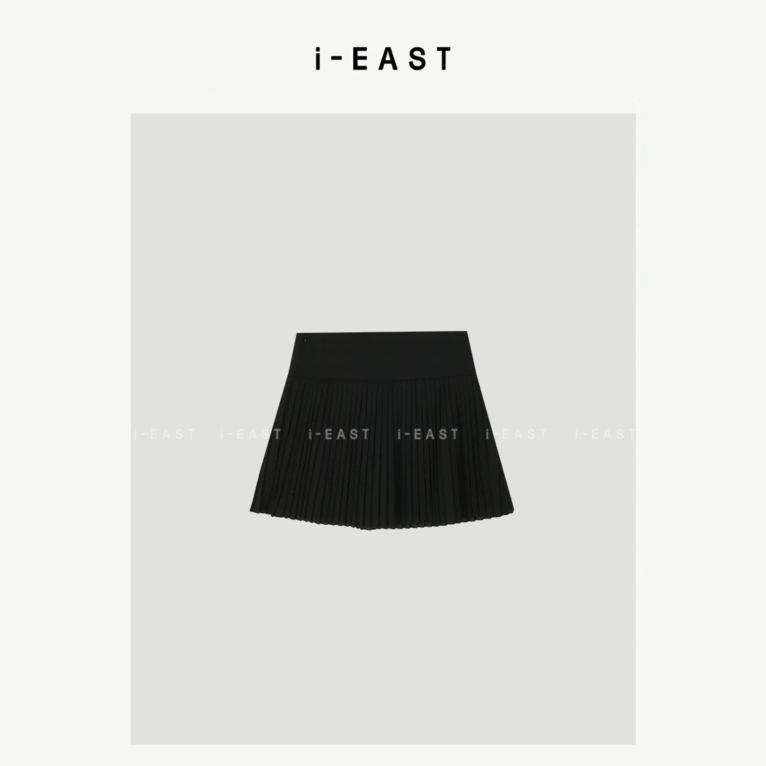 i-EAST 野蛮女友~极简百褶休闲百搭短裙-5C Q13358