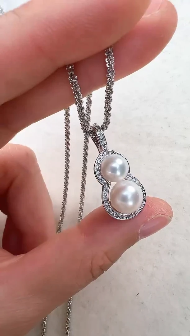 【闪购商品】淡水珍珠颈饰合金双珠葫芦