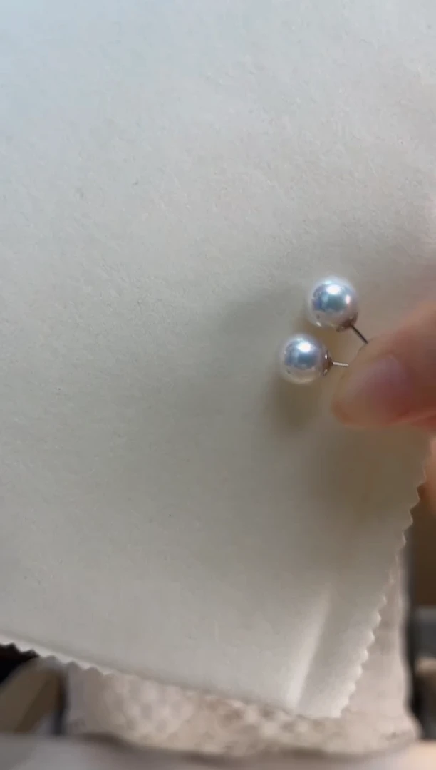 银S925镶嵌淡水珍珠耳饰耳饰