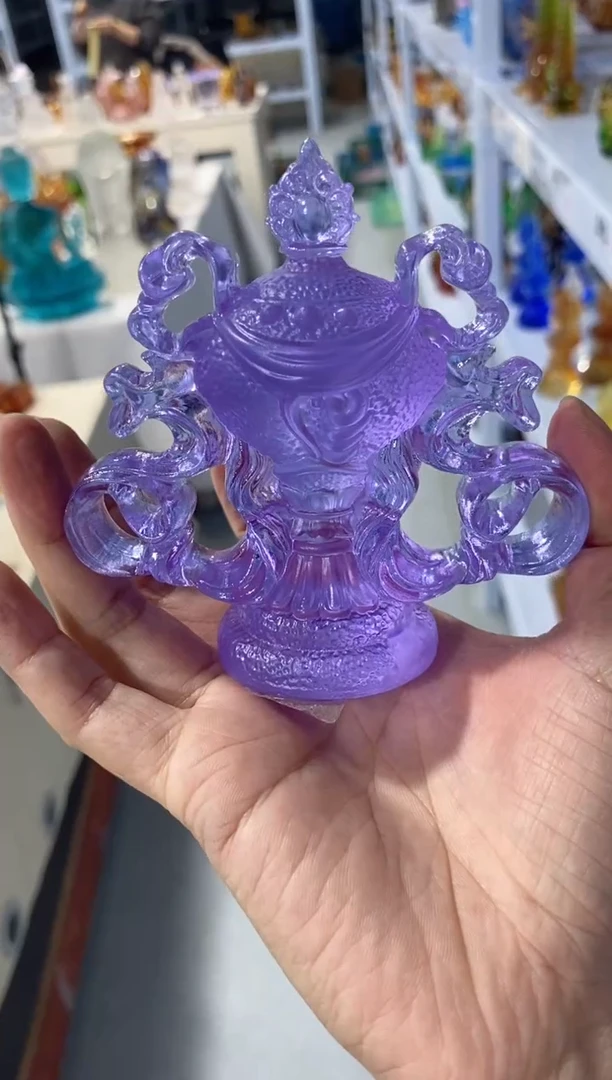 手工艺品琉璃534微瑕八吉祥 古法琉璃 介意勿拍 不退不换