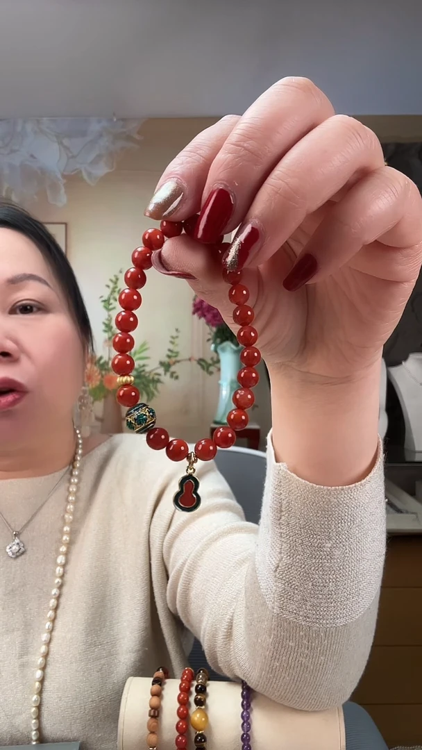 【闪购商品】玛瑙/玉髓手链未镶嵌福禄挂牌南红玛瑙手串