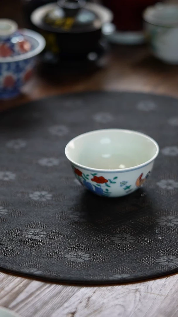 瓷景德镇纯手工纯手绘斗彩鸡缸杯