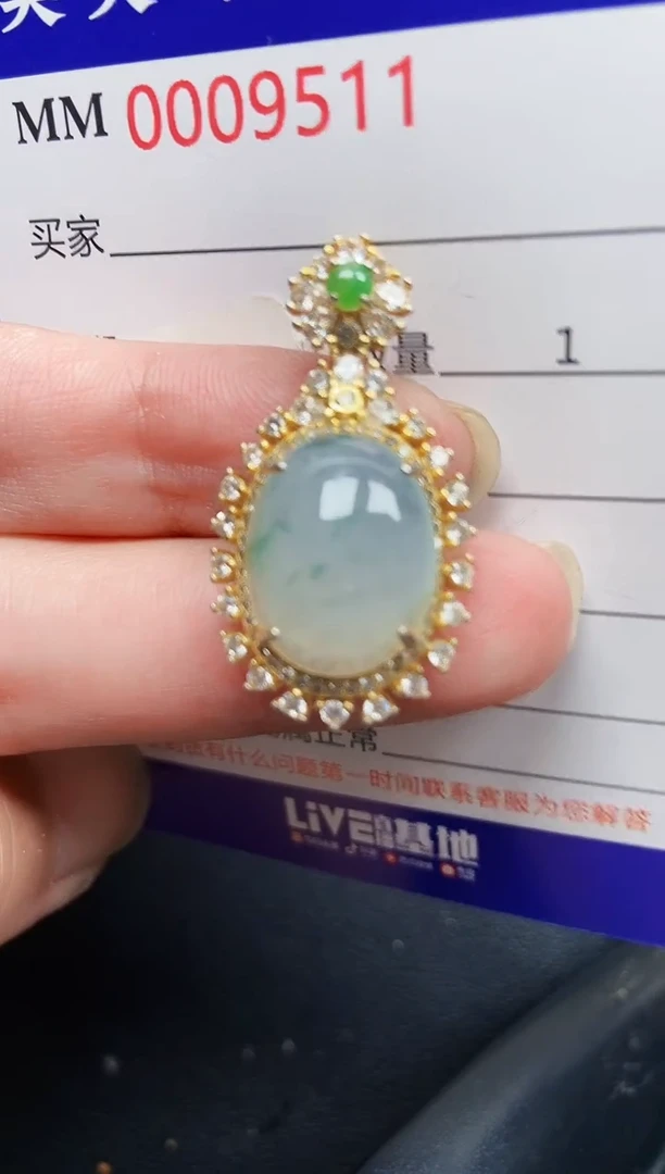 翡翠银S925镶嵌颈饰9511