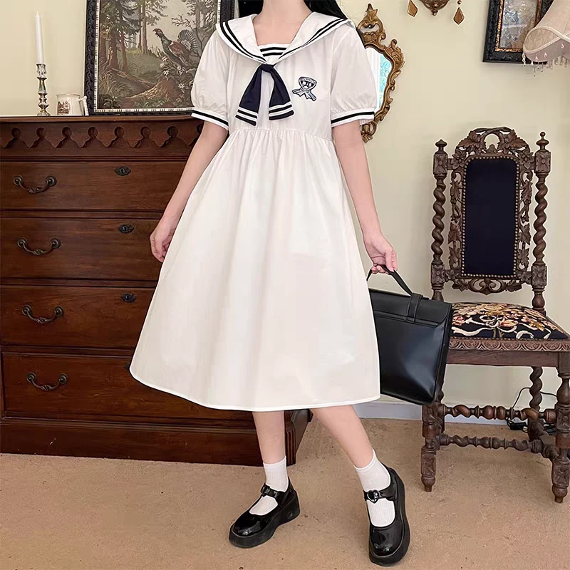 666娃娃领连衣裙新款时尚中长款显瘦过膝裙子