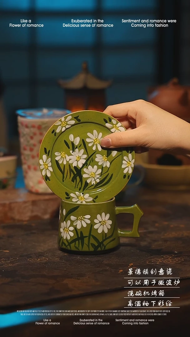 陶瓷景德镇高温釉下彩手工手绘款式