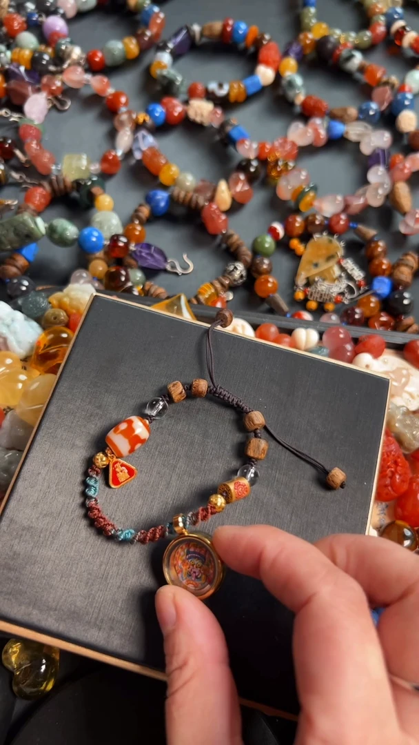 玛瑙/玉髓手链银S925镶嵌手串