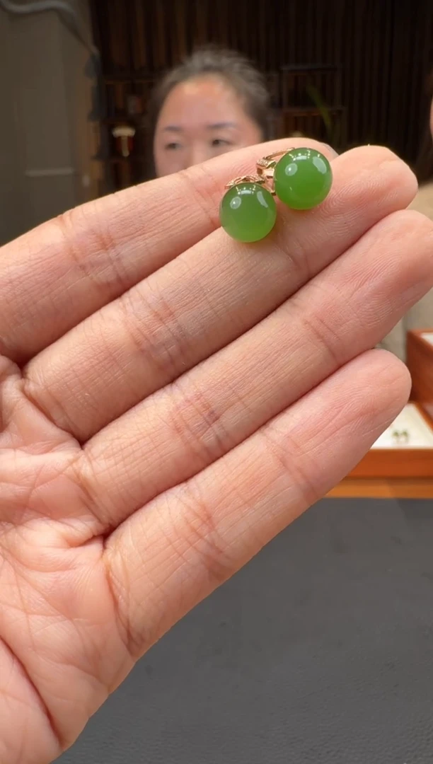 【闪购商品】和田玉12318K金镶嵌1.23赵玉