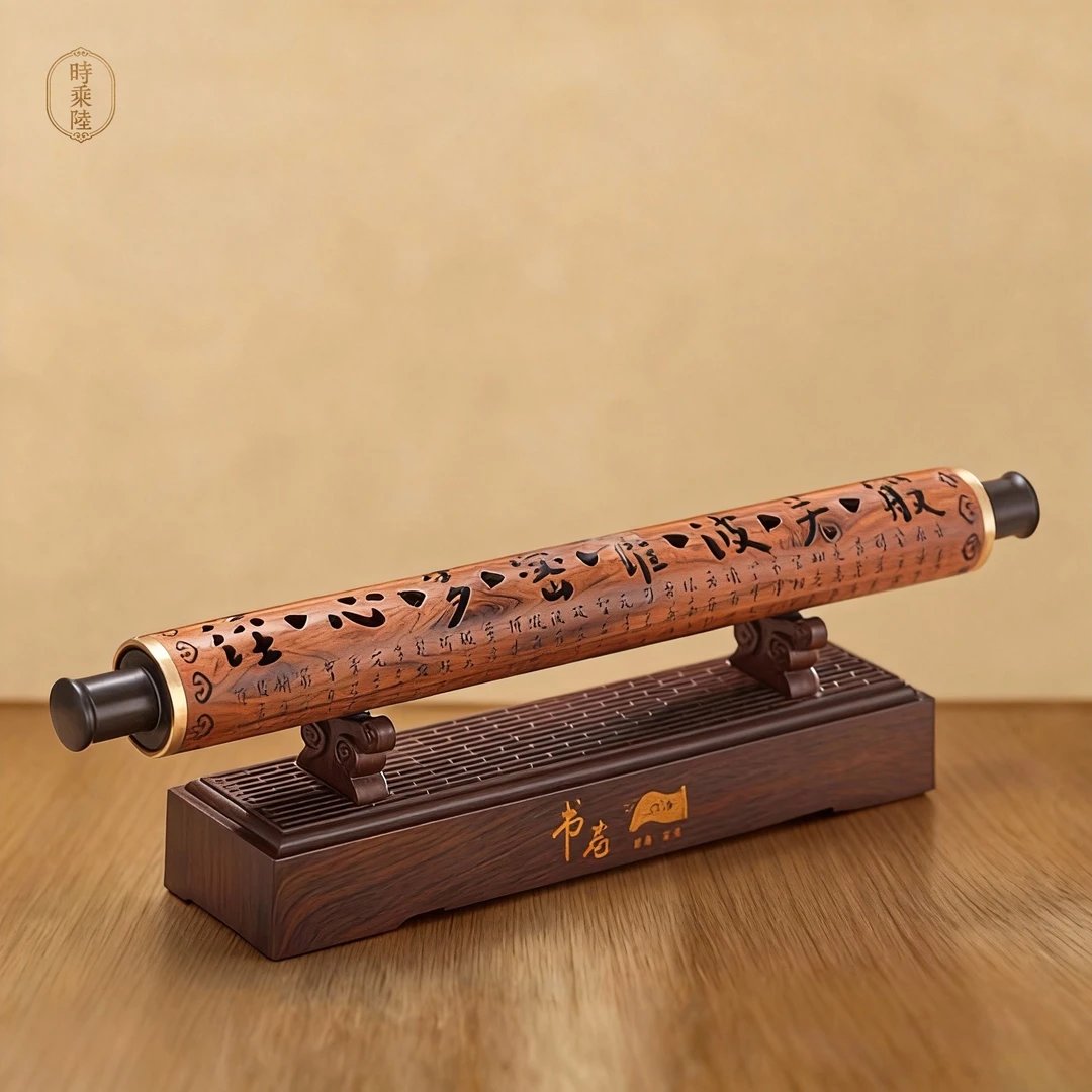 心经书卷音乐香炉室内禅意香插家用办公摆件古典音乐盒