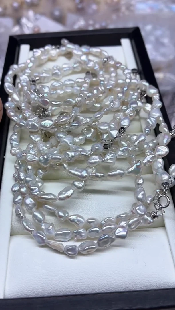 淡水珍珠手链银S925镶嵌多样性发其一，非无暇