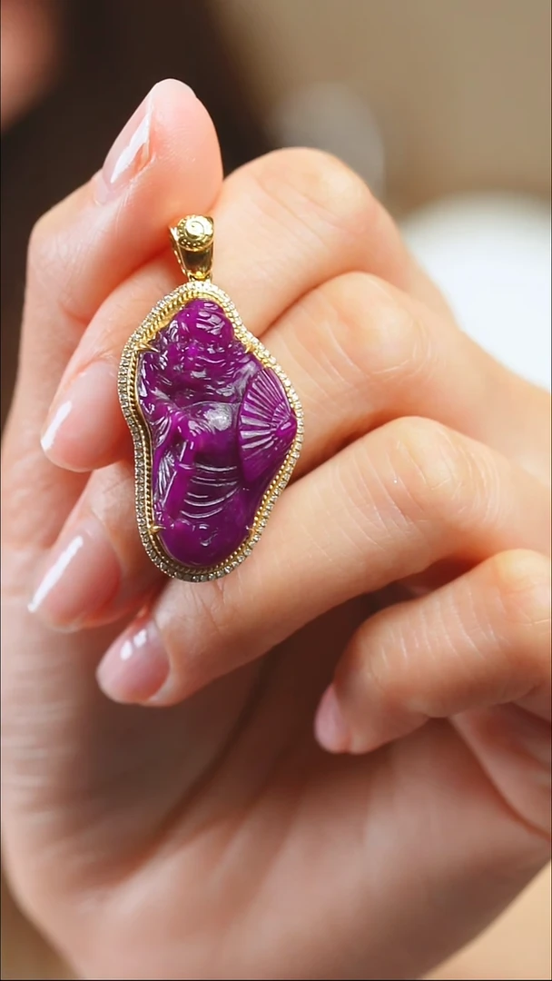 苏纪石（舒俱来）18K金镶嵌吊坠(不含链)35