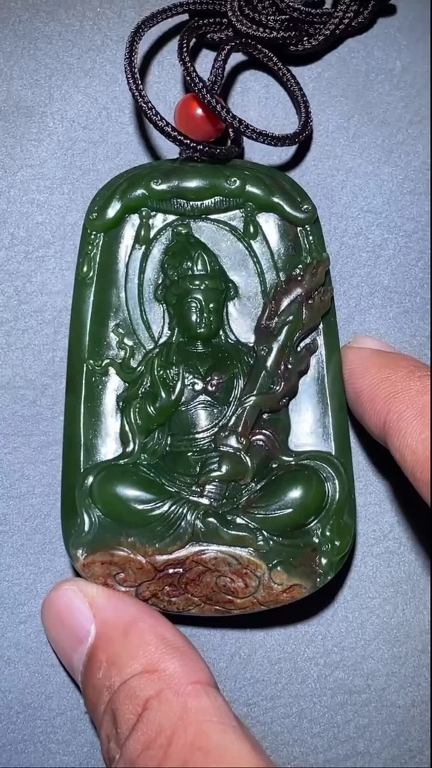定制和田玉YX   碧玉观音