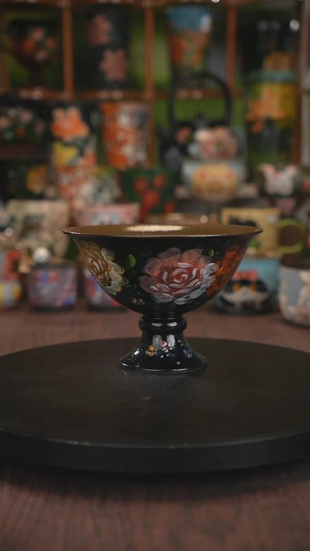紫砂油画手绘釉下彩