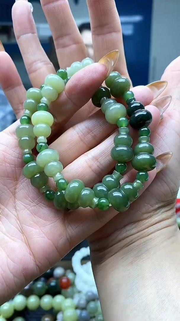 未镶嵌手串和田玉青海料湖水绿葫芦手串多样性发货拍一发一