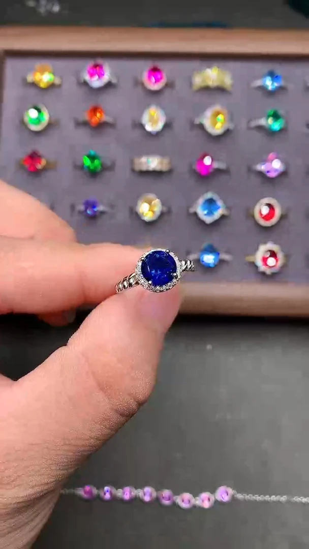 【闪购商品】蓝宝石戒指银S925镶嵌.........