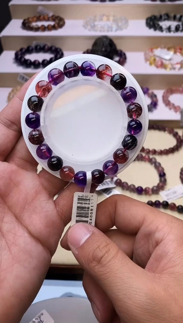 【闪购商品】水晶手链未镶嵌黑加仑超七单圈9m+