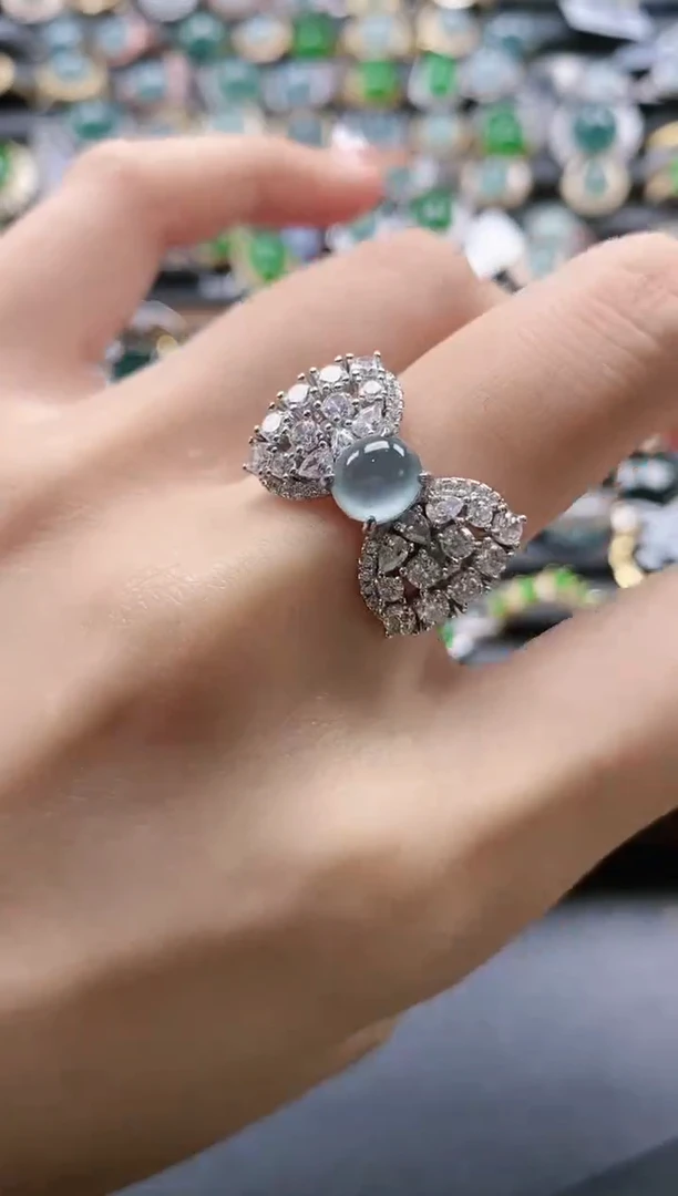 【闪购商品】翡翠戒指银S925镶嵌5151-5