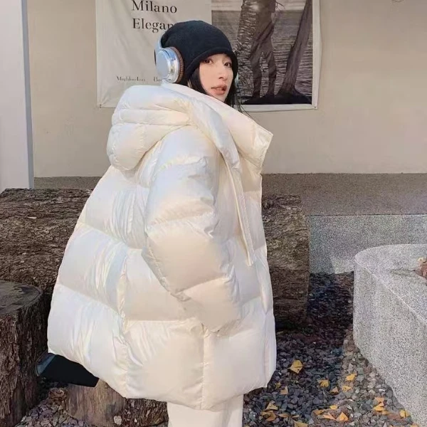 【老登严选】东北特供冬季新款短款云朵绒零压感女戴帽白鹅绒羽绒服