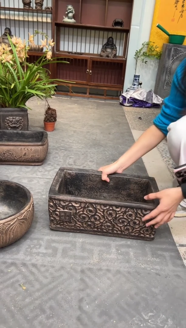 陶土大方时来运转盆