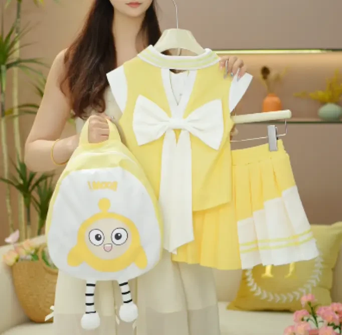 夏季半身裙套头百褶裙子制服女薄款韩版学院风套装百搭女童儿童