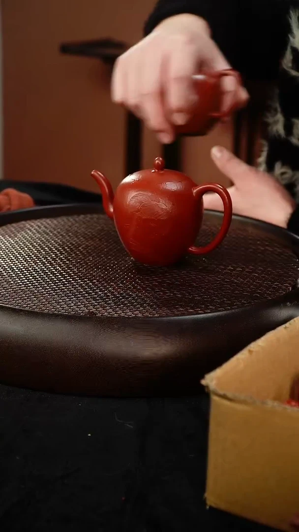 茶壶紫砂美人肩 朱泥