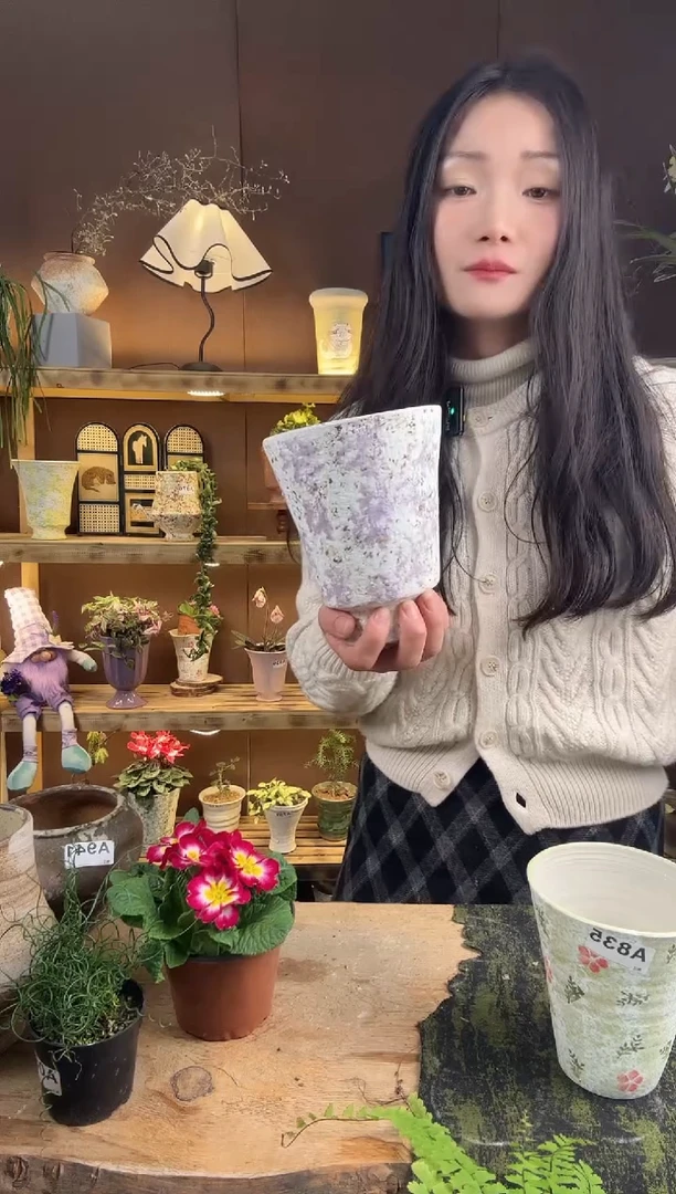 以实际为准948编号 景德镇手工手绘花盆