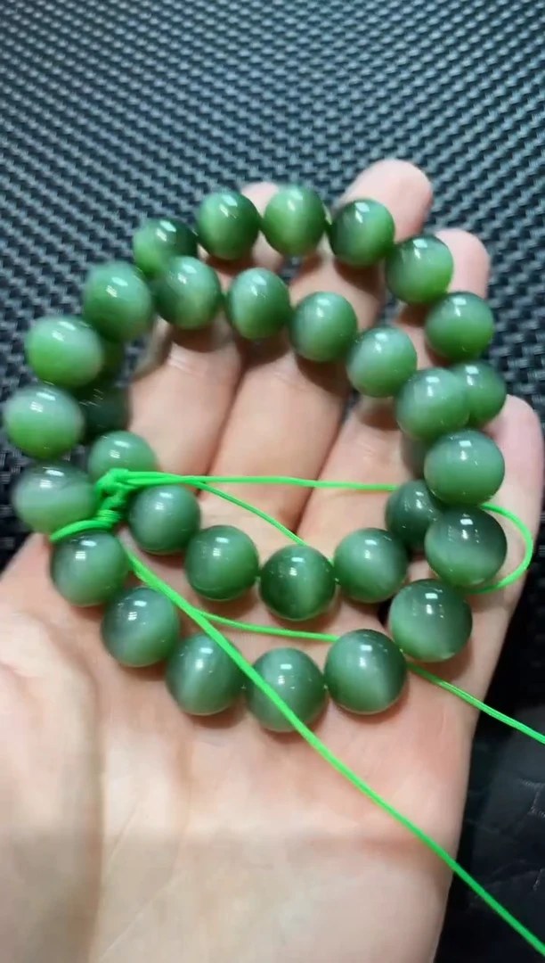 颈饰未镶嵌和田玉和田玉碧玉猫眼手串12mm多样性其一发货