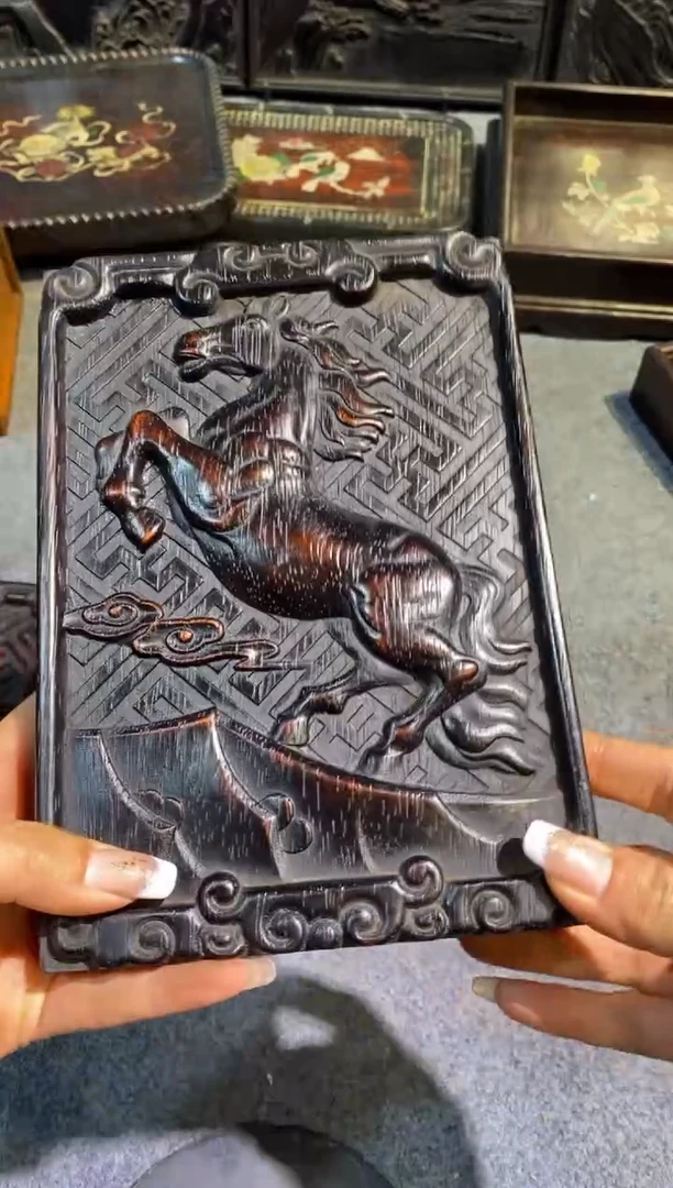 木紫檀拆件雕刻板以直播间实物为准微瑕老物件