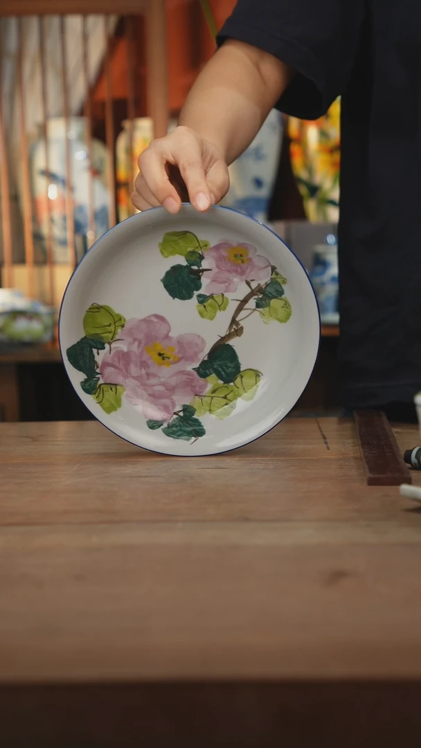 瓷片【简家甄选】景德镇设计师釉下手绘陶瓷餐具