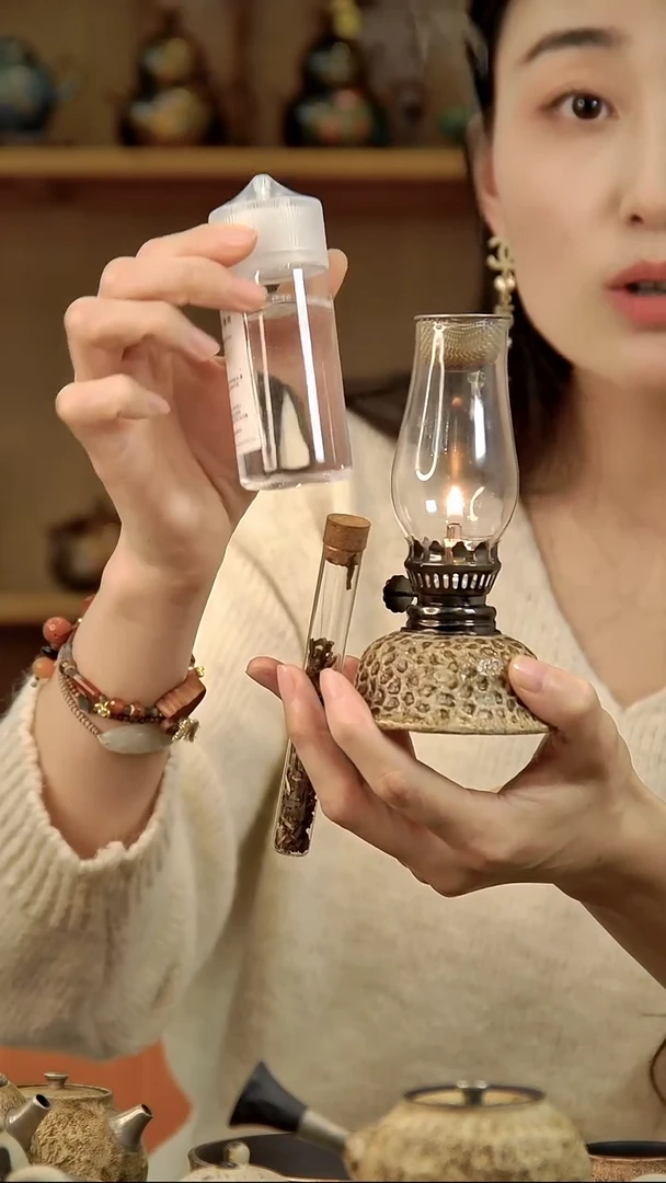 言野手作 粉引仿古锤纹油灯+酥油+玻璃香