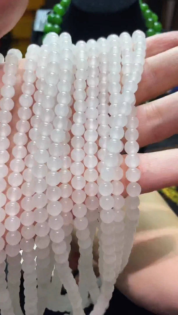 和田玉未镶嵌项链和田玉白玉项链6mm多样性其一发货