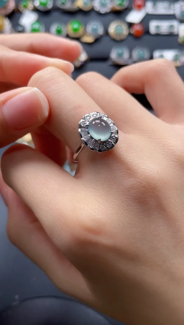 【闪购商品】翡翠戒指银S925镶嵌6789679