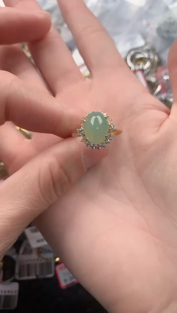 银S925镶嵌戒指翡翠111  7