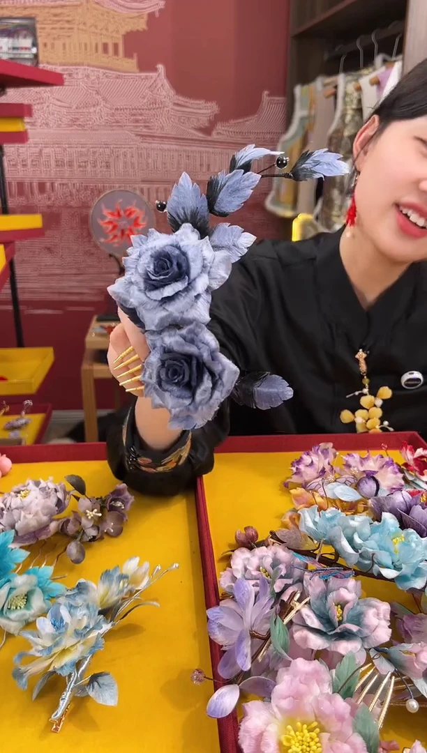 【闪购商品】刺绣非遗绒花（发饰）