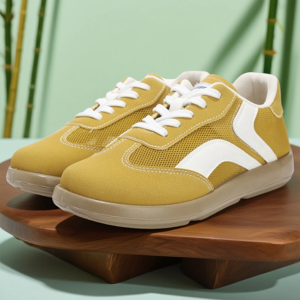 百乐麟女子减震休闲健步德训鞋耐磨公路系带夏季透气网面低帮女鞋