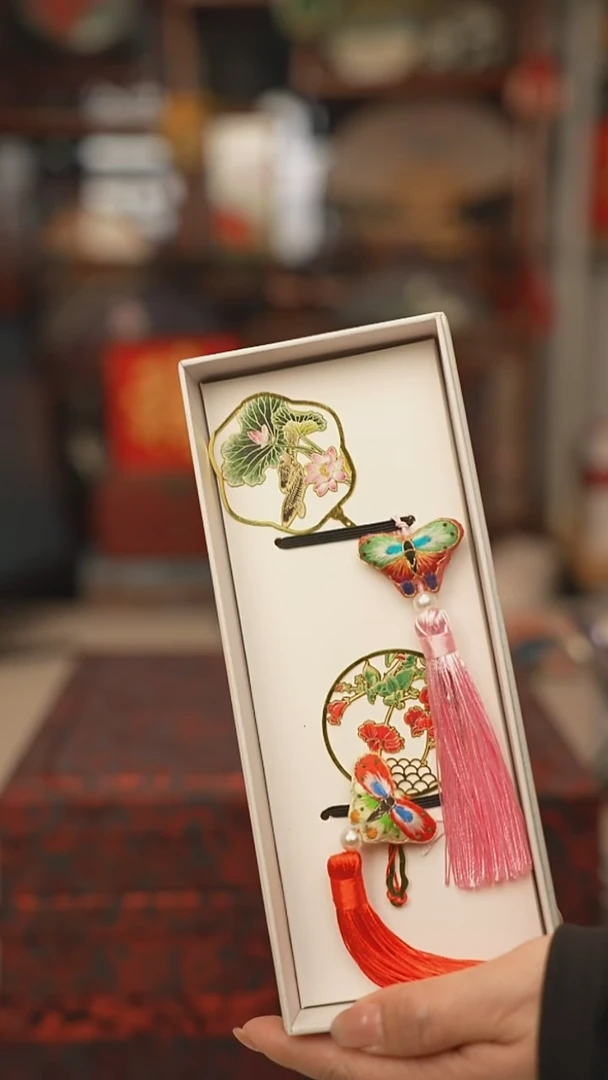 扇子书签吊坠非遗