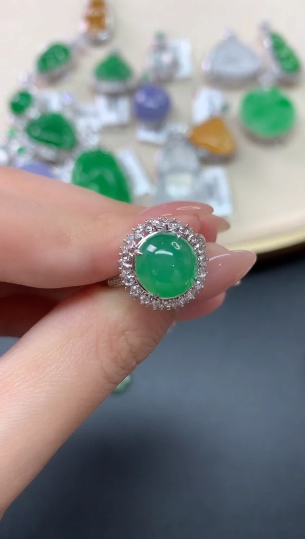 翡翠戒指18K金镶嵌Z453|9800