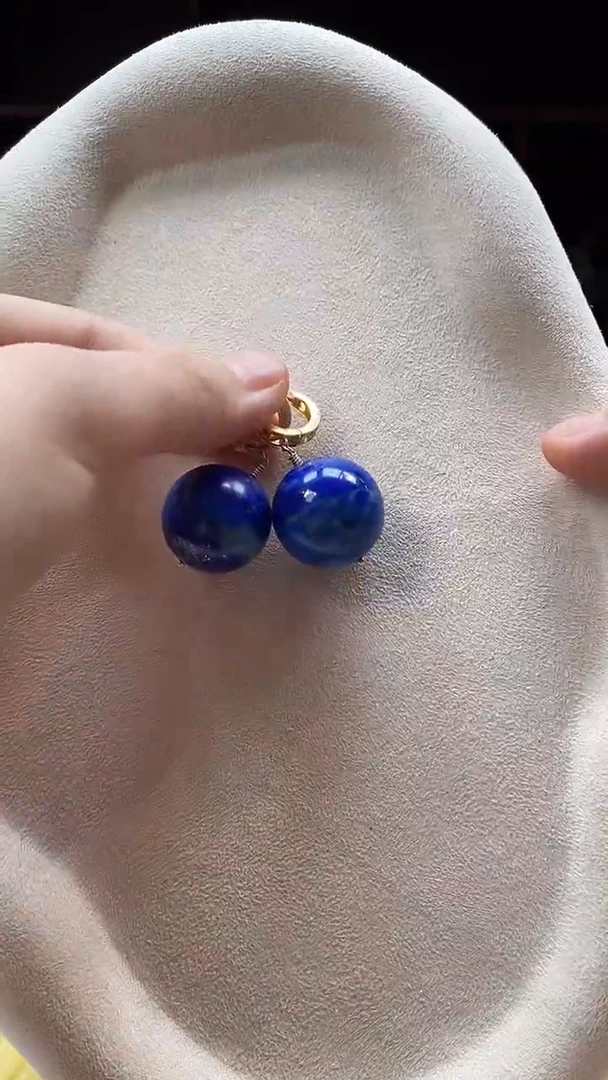 琥珀银S925镶嵌耳饰耳环