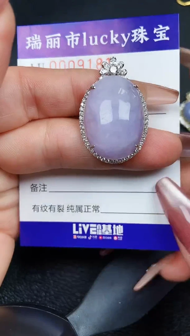颈饰银S925镶嵌翡翠9181