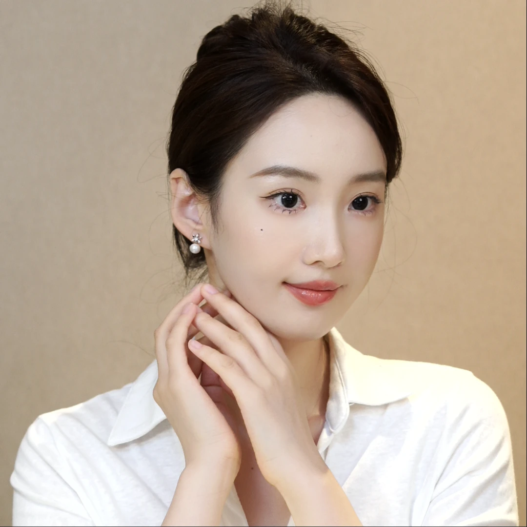 镀K金 雪花珠珠耳钉HTYH0006