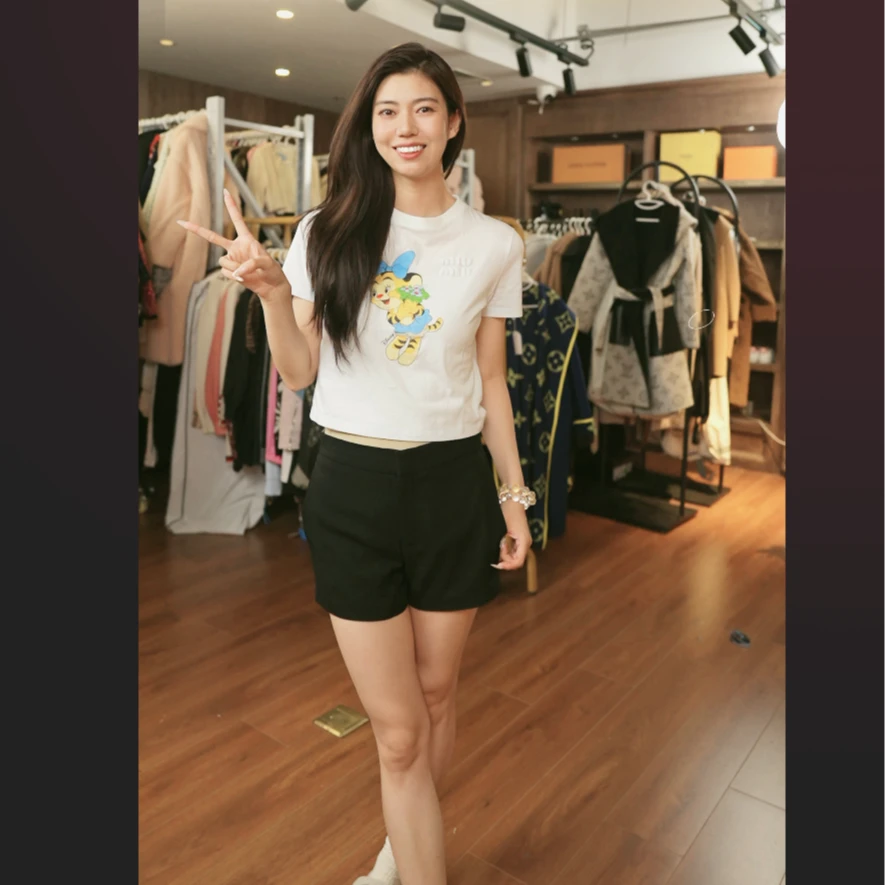 95新 MIU MIU/缪缪 麦殿/迪斯尼联名T恤M码浅蓝色/250702ZSXWQ30