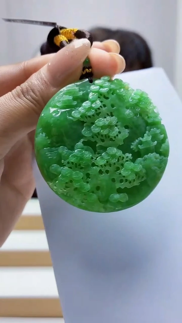 未镶嵌定制翡翠5145MM-毛货挂件53