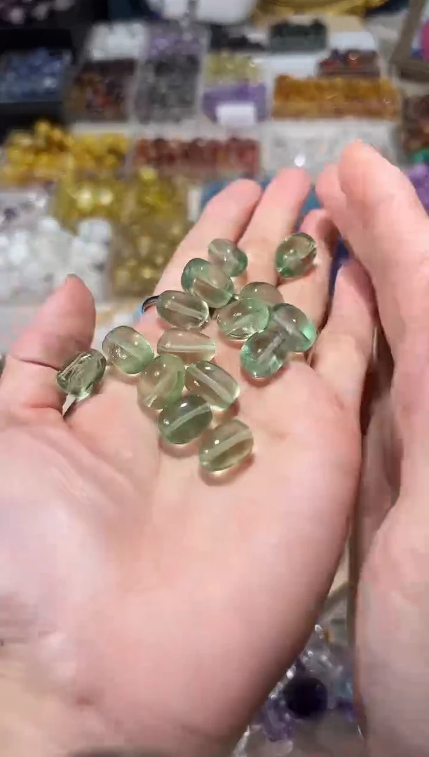 水晶手串未镶嵌V79绿萤石糖豆卡9