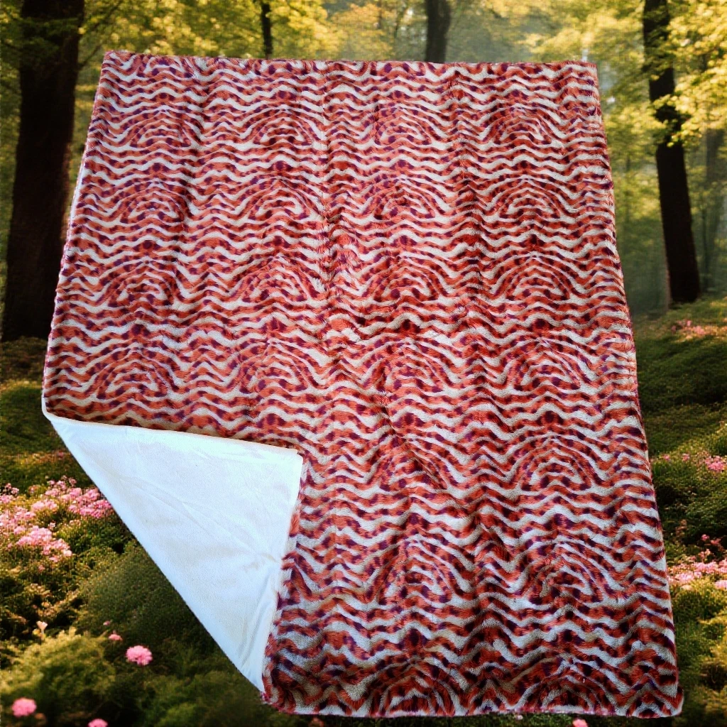 （福袋专用）个性虎纹绒毯一条