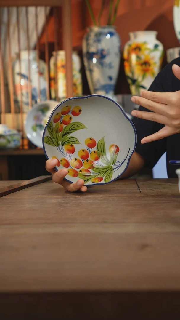瓷片【简家甄选】景德镇设计师釉下手绘陶瓷餐具