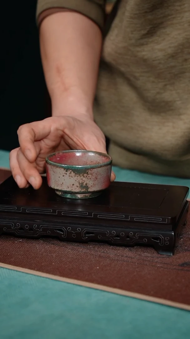 【闪购商品】29-1带足直壁杯（炉钧釉 窑变随机）