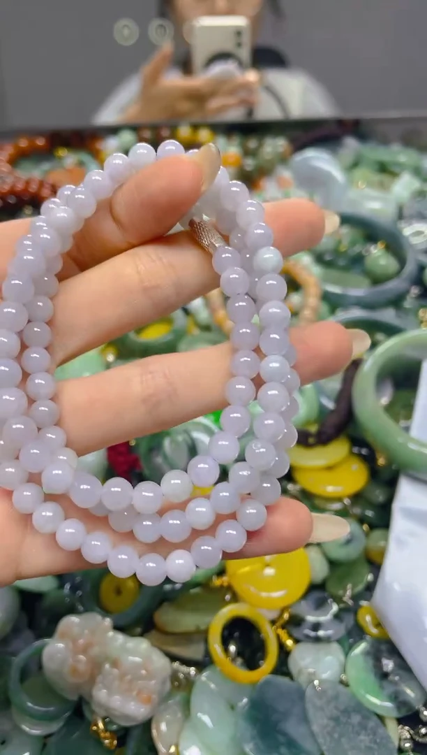 颈饰未镶嵌翡翠5MM/ Q /翡翠A货，一件也是批发价